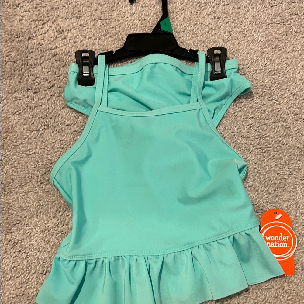Wonder Nation Turquoise Ruffle Hem Tank